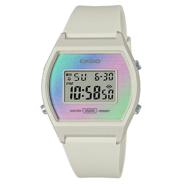 Casio Digital Resin Strap Multicolor Dial Quartz LW-205H-8 Womens Watch