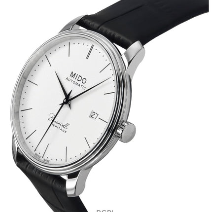 Mido Baroncelli Heritage Leather Strap White Dial Automatic M027.407.16.010.00 Men's Watch