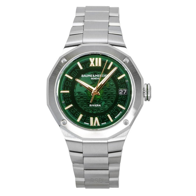 Baume & Mercier Riviera Stainless Steel Green Dial Automatic M0A10770 100M Men's Watch