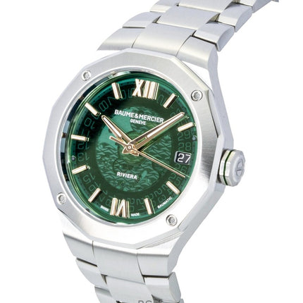 Baume & Mercier Riviera Stainless Steel Green Dial Automatic M0A10770 100M Men's Watch