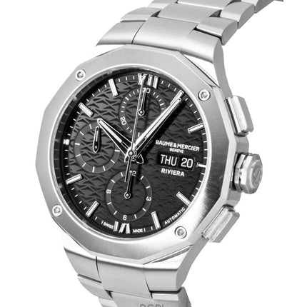 Baume & Mercier Riviera Chronograph Stainless Steel Black Dial Automatic M0A10825 100M Men's Watch