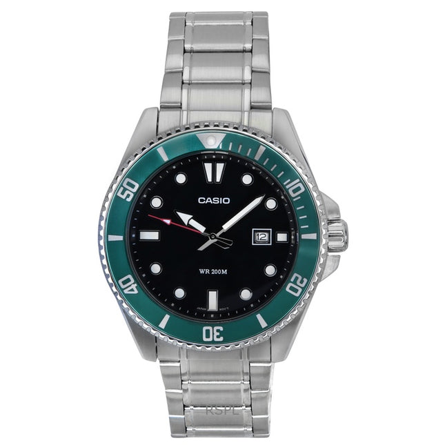 Casio Standard Analog Stainless Steel Black Dial Quartz MDV-107D-3 200M Men's Watch