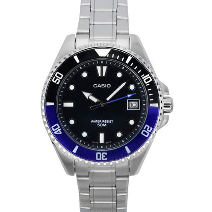 Casio Standard Analog Stainless Steel Black Dial Quartz MDV-10D-1A2 Men's Watch