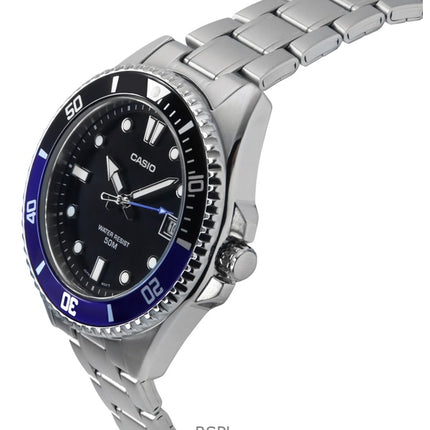 Casio Standard Analog Stainless Steel Black Dial Quartz MDV-10D-1A2 Men's Watch