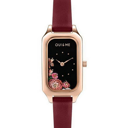 Oui & Me Finette Black Dial Leather Strap Quartz ME010124 Women's Watch