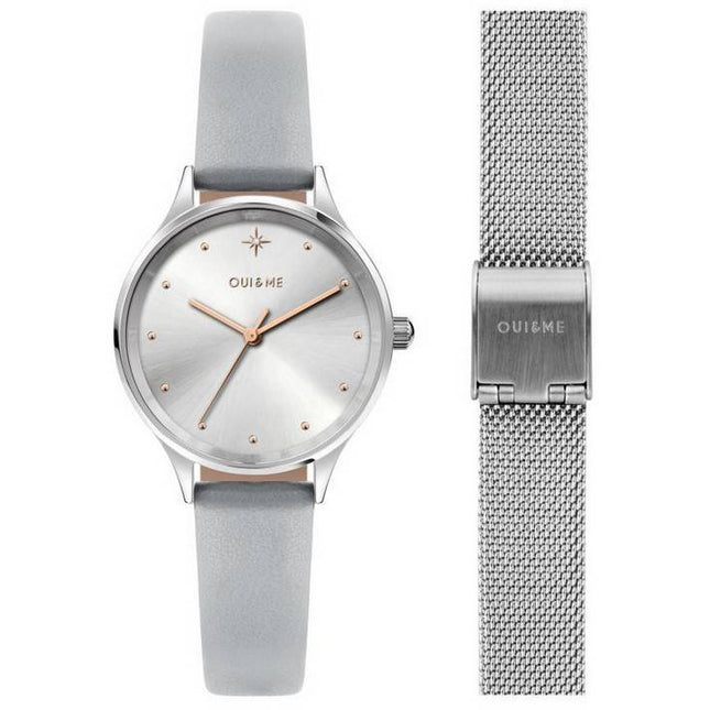 Oui & Me Bichette Silver Dial Leather Strap Quartz ME010168 Women's Watch
