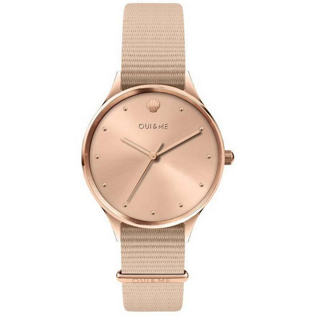 Oui & Me Petite Bichette Rose Gold Sunray Dial Nylon Strap Quartz ME010199 Women's Watch