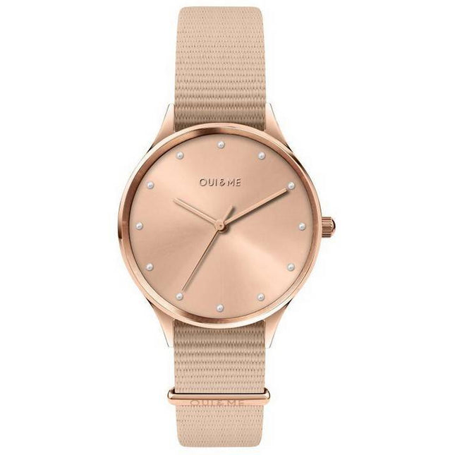 Oui & Me Petite Bichette Rose Gold Sunray Dial Nylon Strap Quartz ME010201 Women's Watch