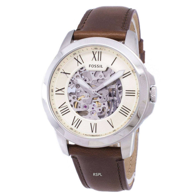 Fossil Grant Automatic Beige Skeleton Dial ME3099 Men's Watch
