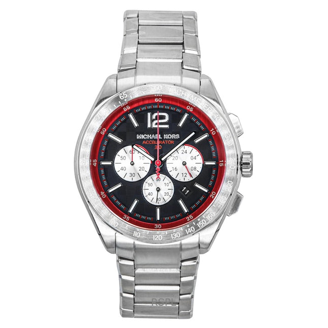 Michael Kors Oversized Accelerator 2.0 Chronograph Stainless Steel Black Dial Quartz MK9176 Men's Watch