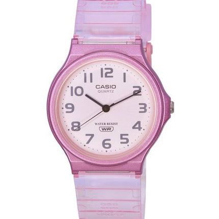 Casio POP Analog Pink Transparent Resin Strap Quartz MQ-24S-4B MQ24S-4B Women's Watch