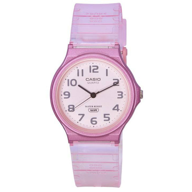 Casio POP Analog Pink Transparent Resin Strap Quartz MQ-24S-4B MQ24S-4B Women's Watch