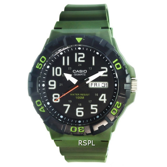 Casio Analog Army Green Resin Band Quartz MRW-210H-3A MRW210H-3 100M Men's Watch
