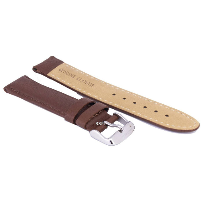 Dark Brown Ratio Brand Leather Watch Strap 20mm
