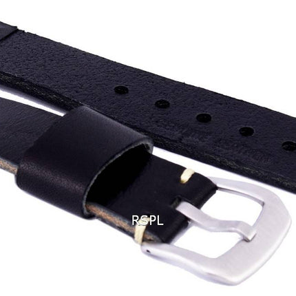 Black Ratio Brand Leather Watch Strap 20mm