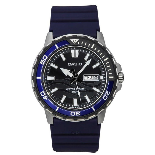 Casio Standard Analog Resin Strap Black Dial Quartz MTD-125-2A 100M Men's Watch
