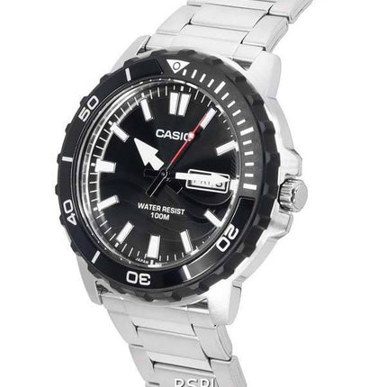 Casio Enticer Standard Analog Black Dial Quartz MTD-125D-1A1 MTD125D-1A1 100M Mens Watch