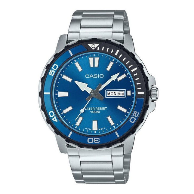 Casio Standard Analog Stainless Steel Blue Dial Quartz MTD-125D-2A1V 100M Men's Watch