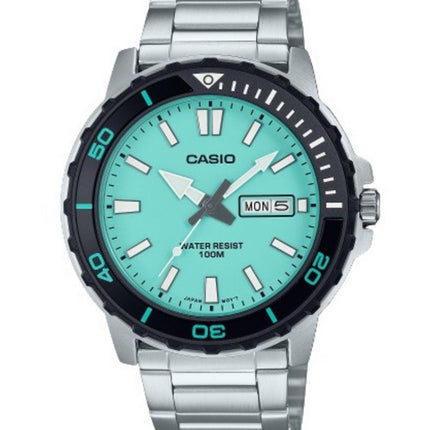 Casio Standard Analog Stainless Steel Turquoise Dial Quartz MTD-125D-2A2V 100M Men's Watch
