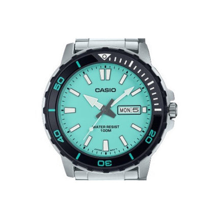 Casio Standard Analog Stainless Steel Turquoise Dial Quartz MTD-125D-2A2V 100M Men's Watch