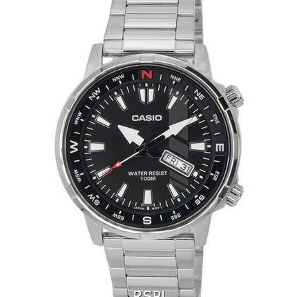 Casio Enticer Standard Analog Stainless Steel Quartz MTD-130D-1A MTD130D-1 100M Mens Watch