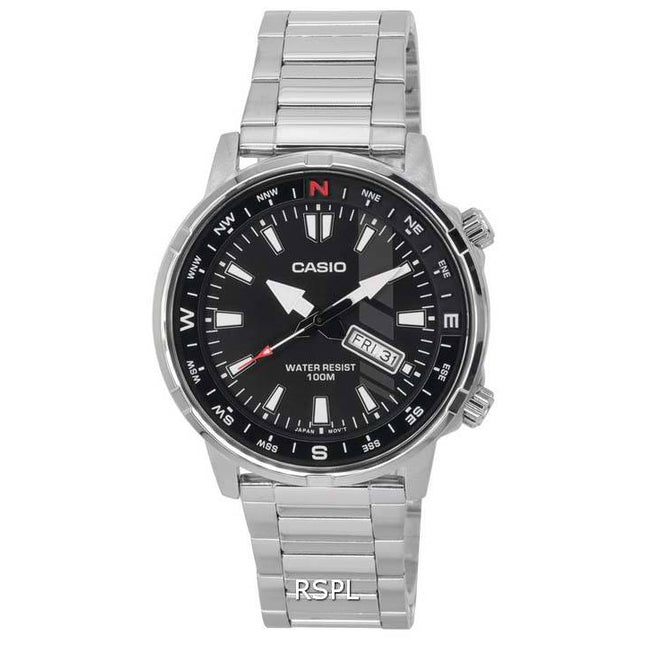 Casio Enticer Standard Analog Stainless Steel Quartz MTD-130D-1A MTD130D-1 100M Mens Watch