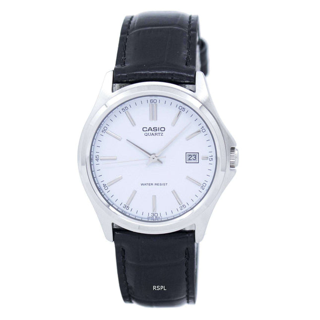 Casio Quartz Analog White Dial Black Leather MTP-1183E-7ADF MTP-1183E-7A Mens Watch