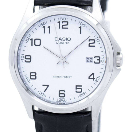 Casio Quartz Analog White Dial Black Leather MTP-1183E-7BDF MTP-1183E-7B Mens Watch