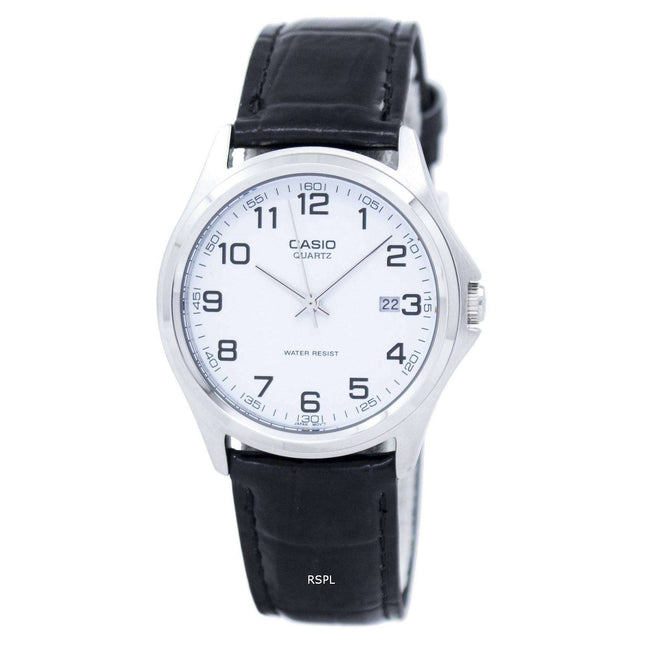 Casio Quartz Analog White Dial Black Leather MTP-1183E-7BDF MTP-1183E-7B Mens Watch