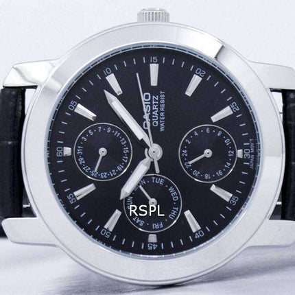 Casio Enticer Quartz Multi Dial Leather Strap MTP-1192E-1ADF MTP-1192E-1A Mens Watch