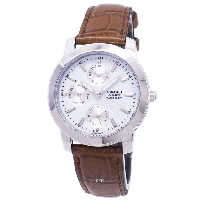 Casio Enticer Quartz Multi Dial Leather Strap MTP-1192E-7ADF MTP-1192E-7A Mens Watch