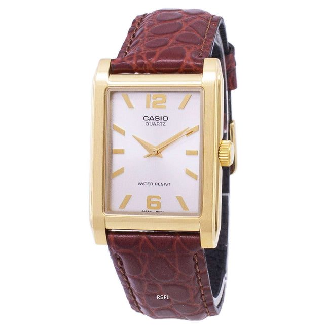 Casio Enticer Quartz Analog Silver Dial MTP-1235GL-7ADF MTP-1235GL-7A Mens Leather Watch