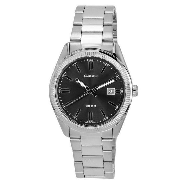 Casio Standard Analog Stainless Steel Black Dial Quartz MTP-1302D-1A1 Men's Watch