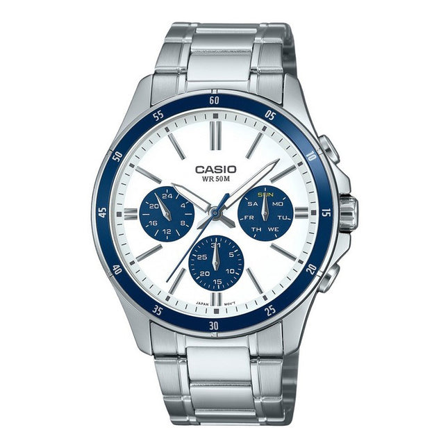 Casio Standard Analog Ion Plated Stainless Steel White Dial Quartz MTP-1374D-7A2V Men's Watch