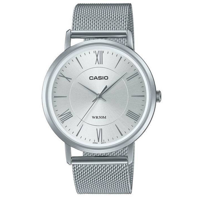 Casio Analog Silver Dial Stainless Steel Quartz MTP-B110M-7A MTPB110M-7 Men's Watch