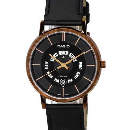 Casio Standard Analog Leather Strap Black Dial Quartz MTP-B135RL-1A MTPB135RL-1 Men's Watch