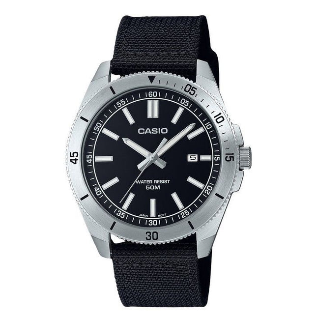 Casio Standard Analog Cloth Strap Black Dial Quartz MTP-B155C-1E Men's Watch