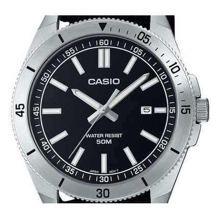 Casio Standard Analog Cloth Strap Black Dial Quartz MTP-B155C-1E Men's Watch