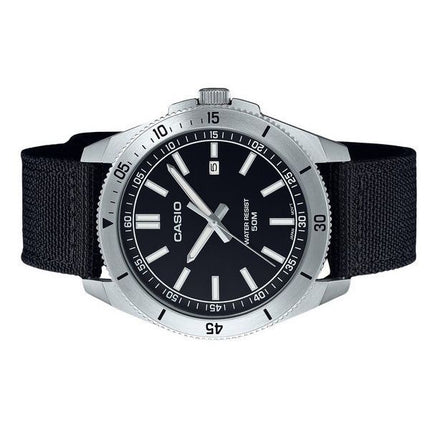 Casio Standard Analog Cloth Strap Black Dial Quartz MTP-B155C-1E Men's Watch