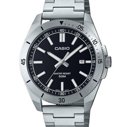 Casio Standard Analog Stainless Steel Black Dial Quartz MTP-B155D-1E Men's Watch