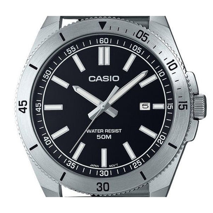 Casio Standard Analog Stainless Steel Black Dial Quartz MTP-B155D-1E Men's Watch