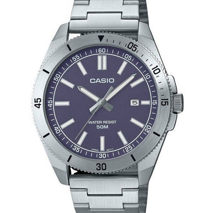 Casio Standard Analog Stainless Steel Blue Dial Quartz MTP-B155D-2E Men's Watch