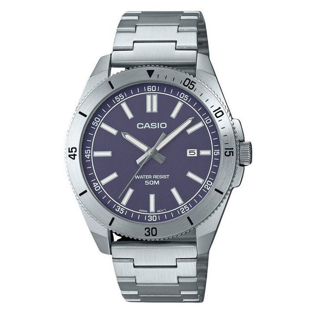 Casio Standard Analog Stainless Steel Blue Dial Quartz MTP-B155D-2E Men's Watch