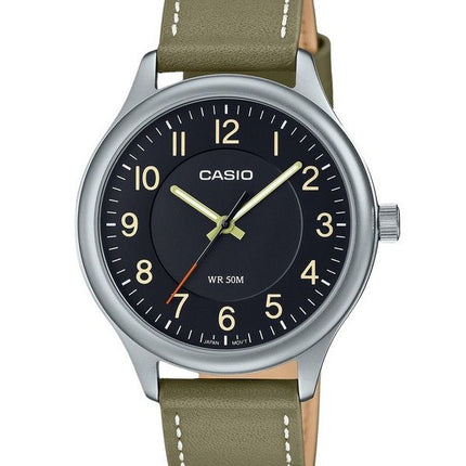 Casio Standard Analog Leather Strap Black Dial Quartz MTP-B160L-1B2 Men's Watch