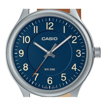 Casio Standard Analog Leather Strap Blue Dial Quartz MTP-B160L-2B Men's Watch