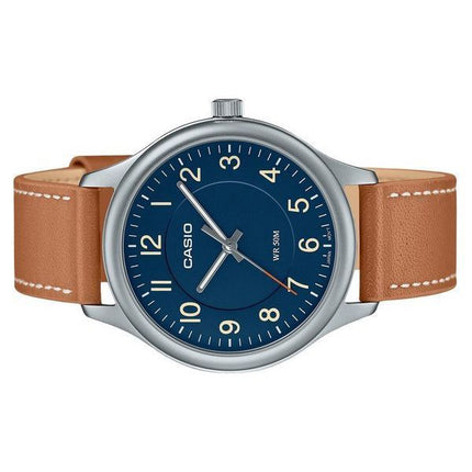 Casio Standard Analog Leather Strap Blue Dial Quartz MTP-B160L-2B Men's Watch