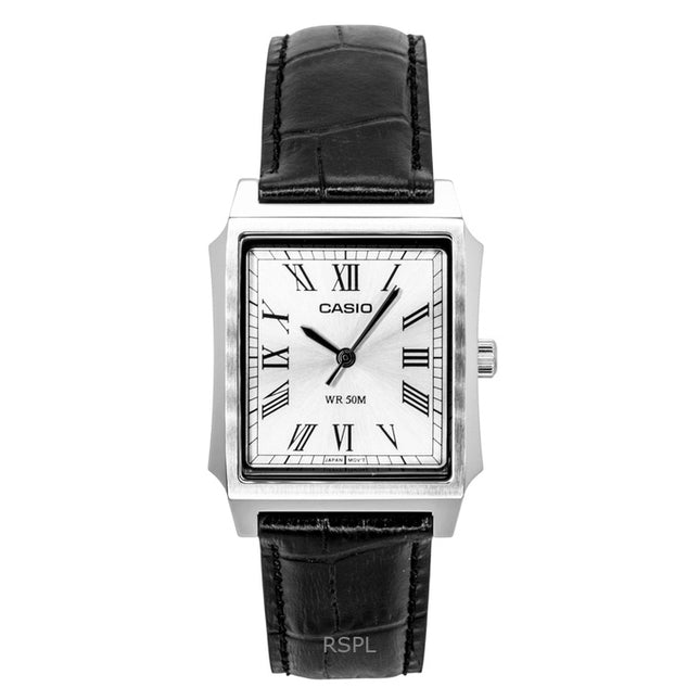 Casio Analog Leather Strap Silver Dial Quartz MTP-B190L-7BV Men's Watch
