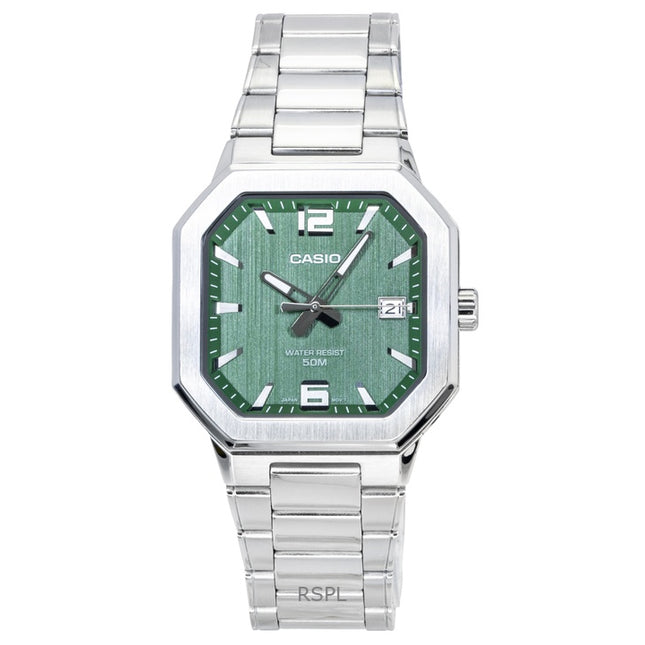 Casio Analog Stainless Steel Green Dial Quartz MTP-B195D-3AV Men's Watch