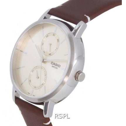 Casio Analog Leather Gold Tone Dial Quartz MTP-B310L-9A MTPB310L-9 Mens Watch