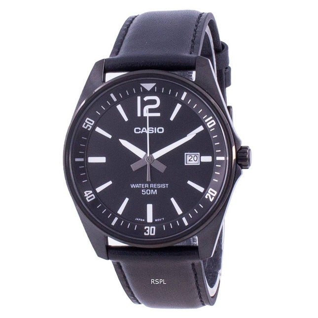 Casio Black Dial Leather Strap Quartz MTP-E170BL-1BV MTPE170BL-1BV Men's Watch